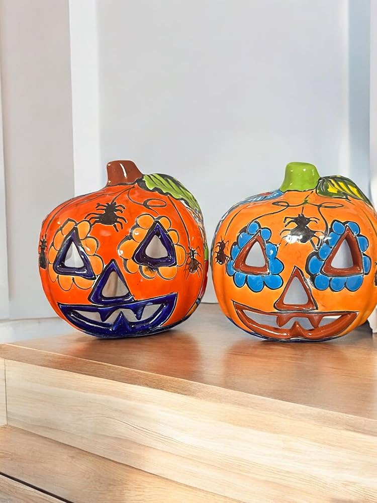 Amazon.com: Talavera Pumpkin Lantern Jack-O'-Lantern